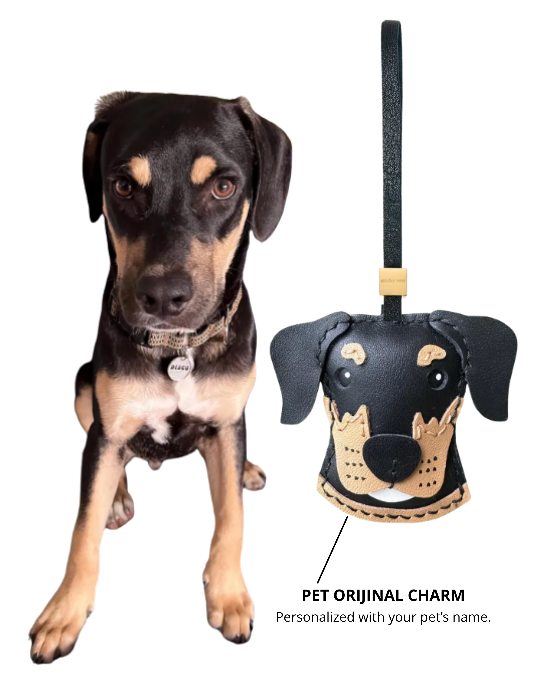 Orijinal PETレザーチャーム(NAME刻印入り)