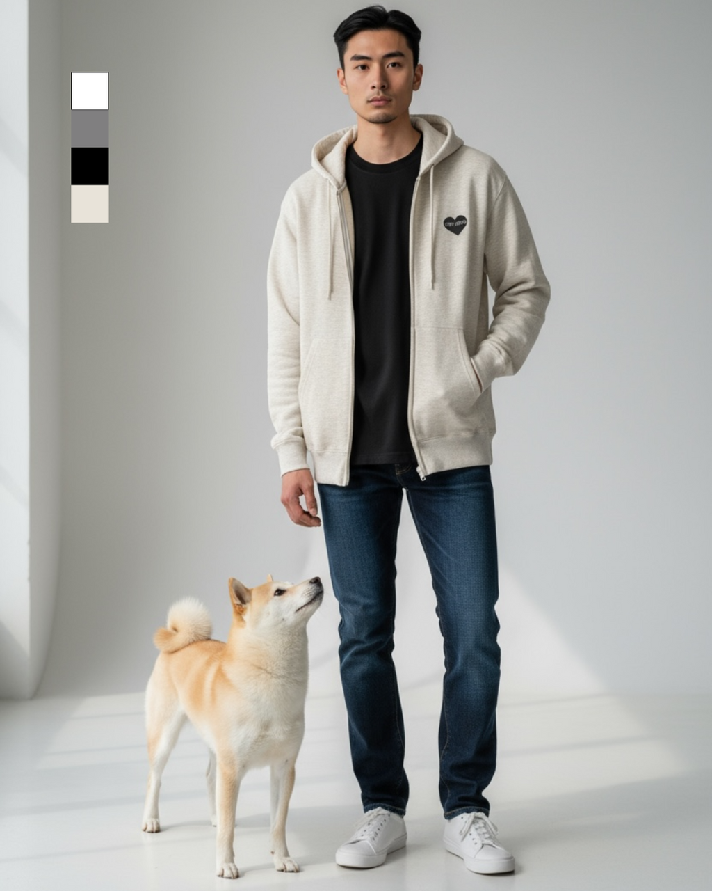 名入れ✖️ペットジップアップフーディ(○サークルデザイン)ユニセックスS~XXL