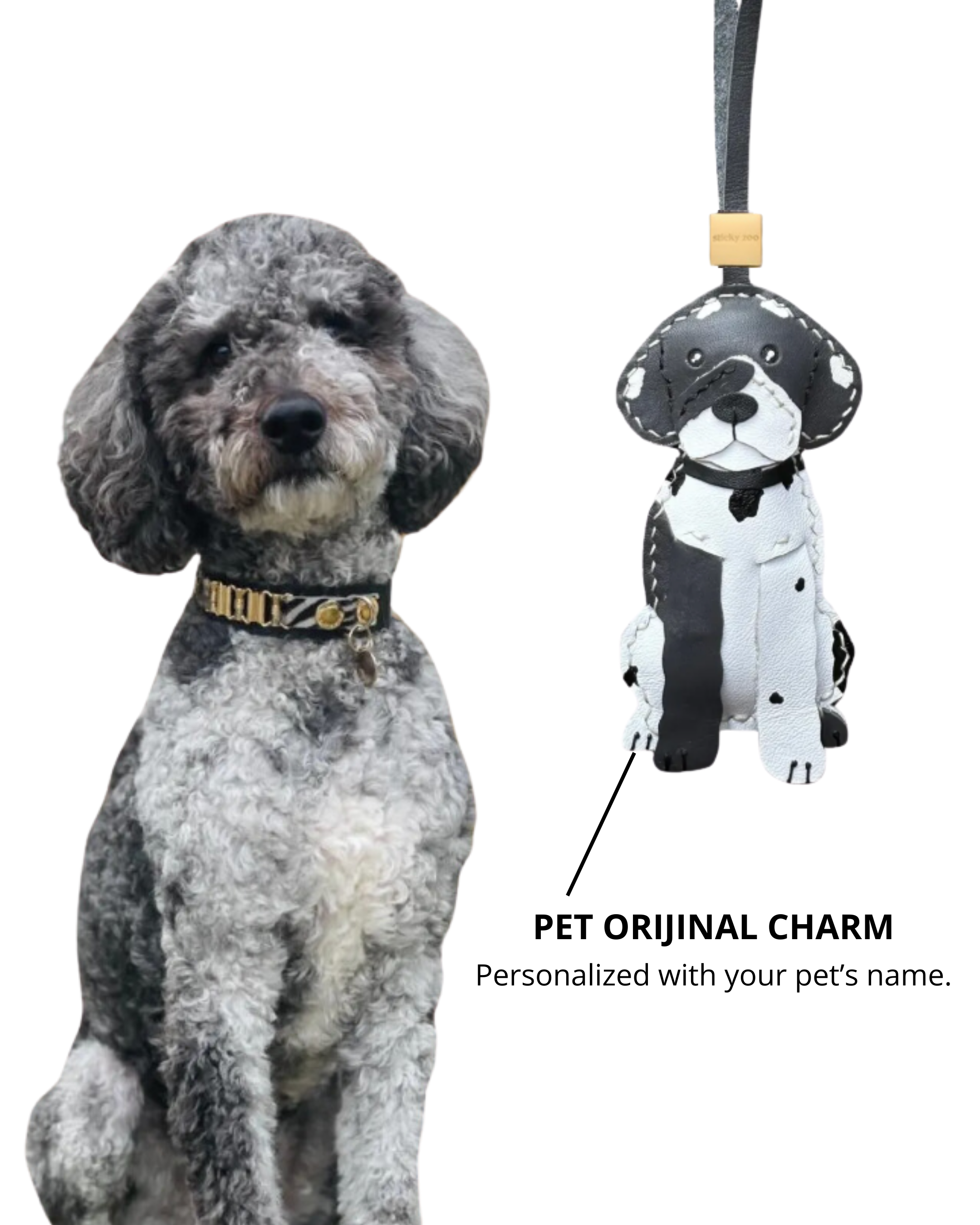 PET オリジナルレザーチャーム（NAME刻印入り）