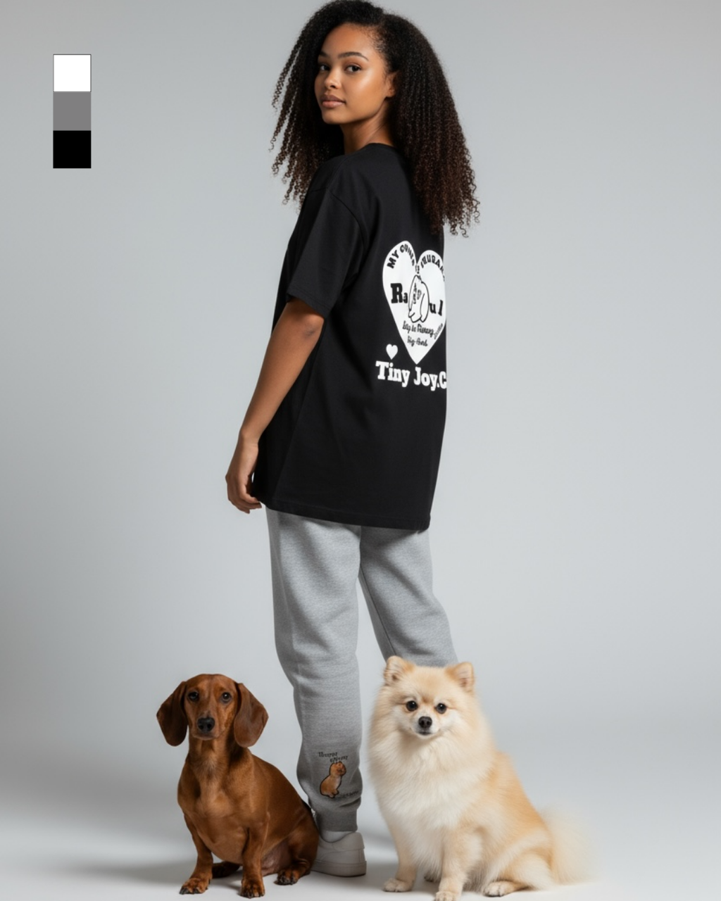 名入れ✖️ペットT-SHIRT(♡ハートデザイン)ユニセックスS~XXL