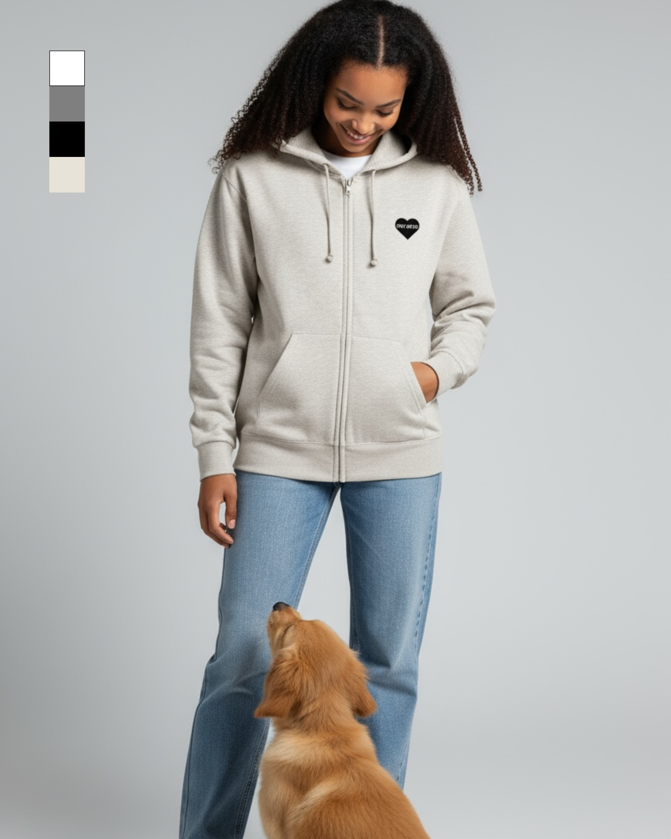 名入れ✖️ペットジップアップフーディ(○サークルデザイン)ユニセックスS~XXL