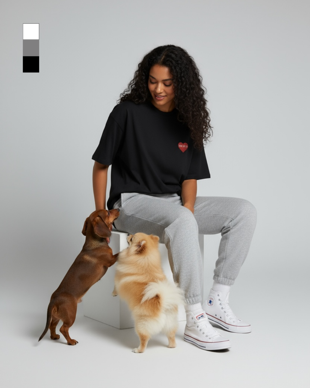 名入れ✖️ペットT-SHIRT(♡ハートデザイン)ユニセックスS~XXL