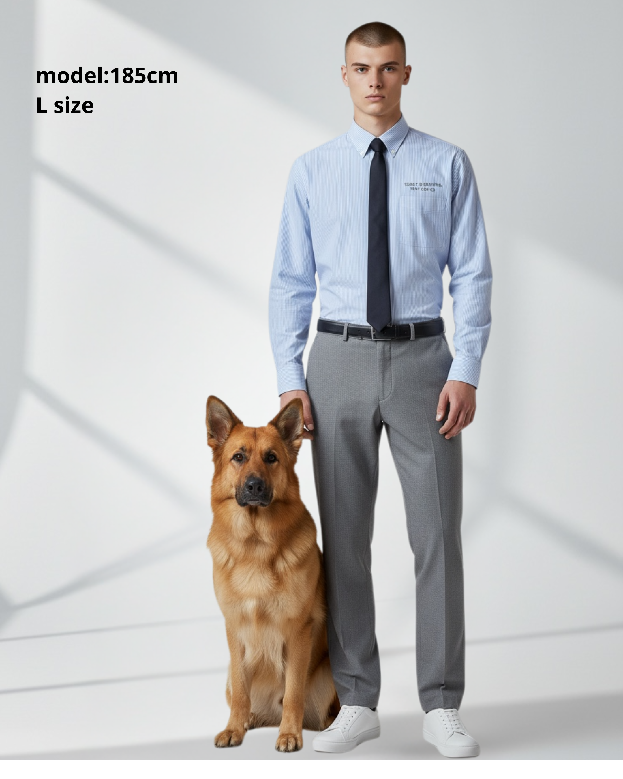 名入れ✖️ペット　ブルーストライプシャツ(うちの飼い主いけてるでしょ？)ユニセックスS~4L