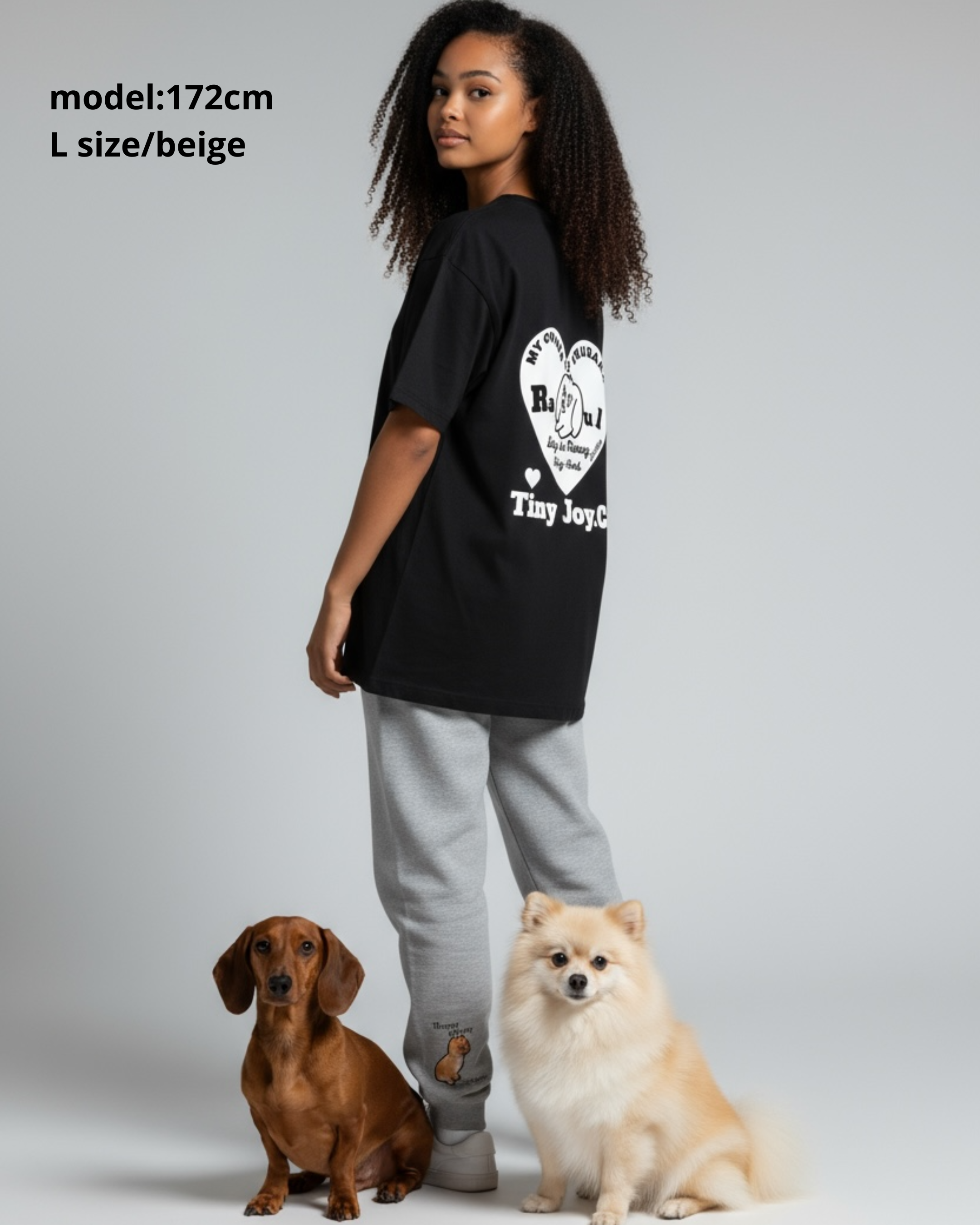 名入れ✖️ペットT-SHIRT(♡ハートデザイン)ユニセックスS~XXL