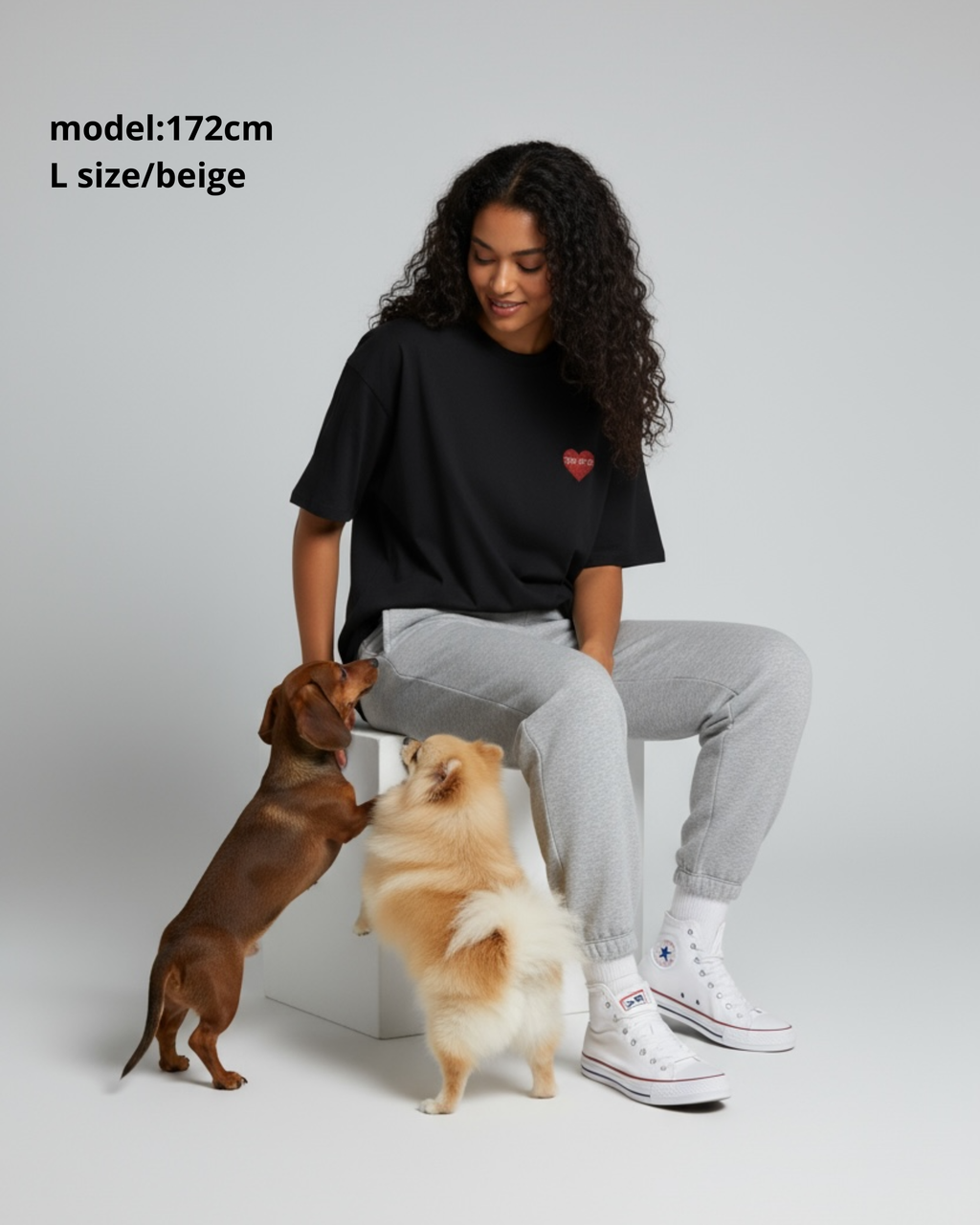 名入れ✖️ペットT-SHIRT(♡ハートデザイン)ユニセックスS~XXL
