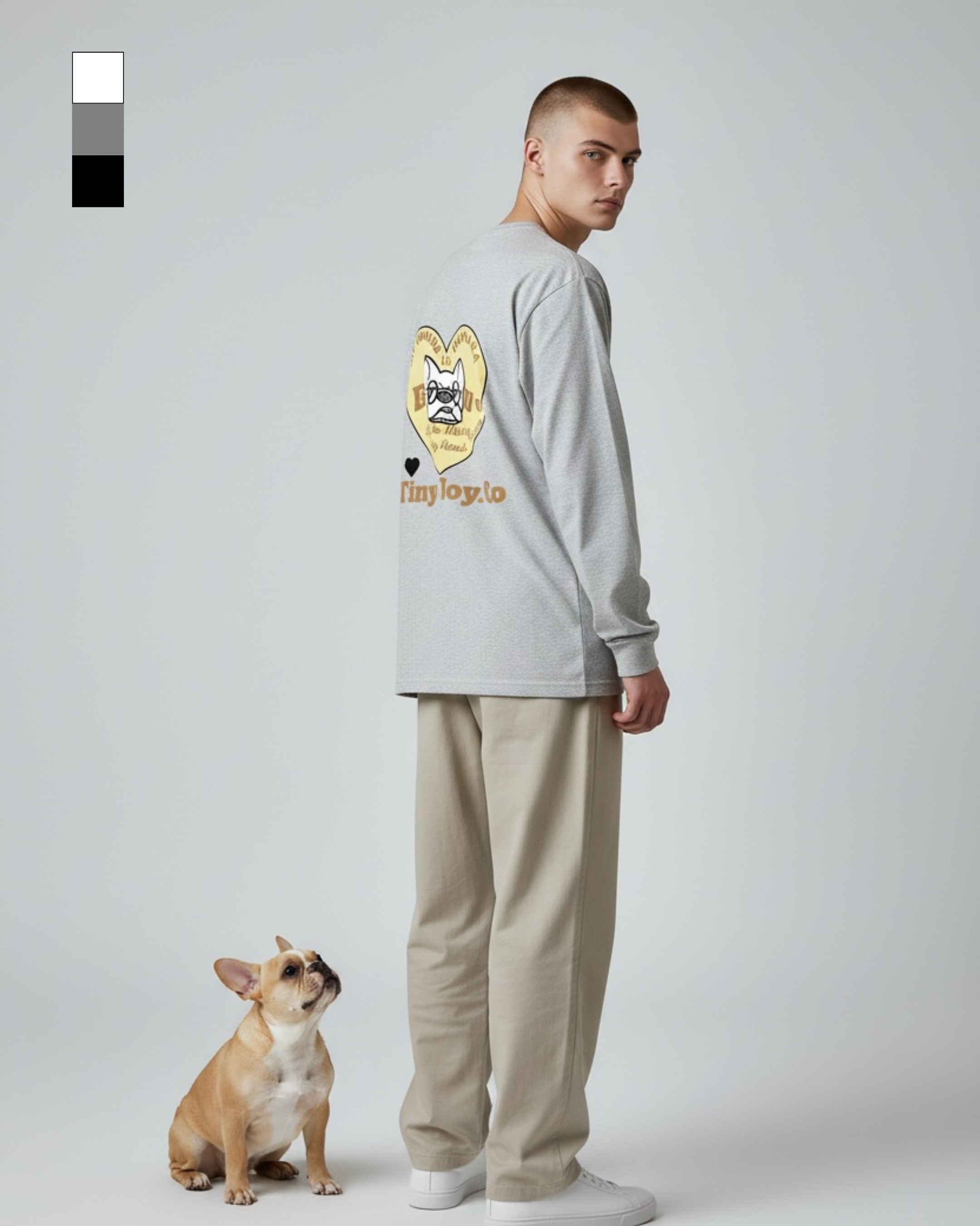 名入れ✖️ペットLong/T-SHIRT(ハートデザイン.)ユニセックスS~3XL