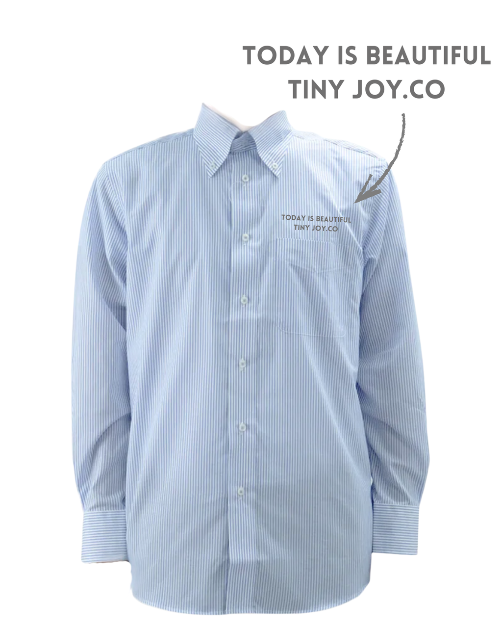 名入れ✖️ペット　ブルーストライプシャツ(うちの飼い主いけてるでしょ？)ユニセックスS~4L