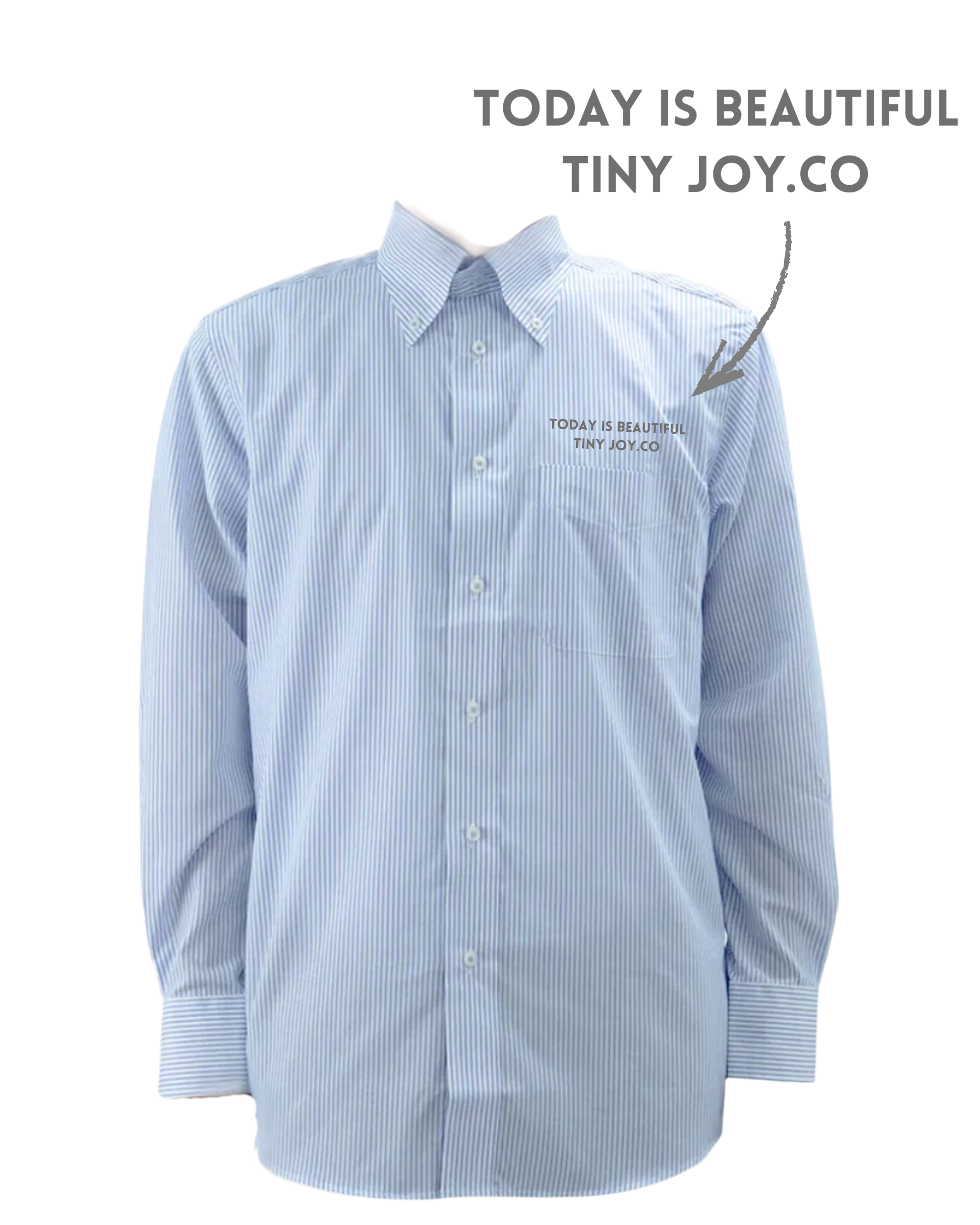 名入れ✖️ペット　ブルーストライプシャツ(うちの飼い主いけてるでしょ？)ユニセックスS~4L