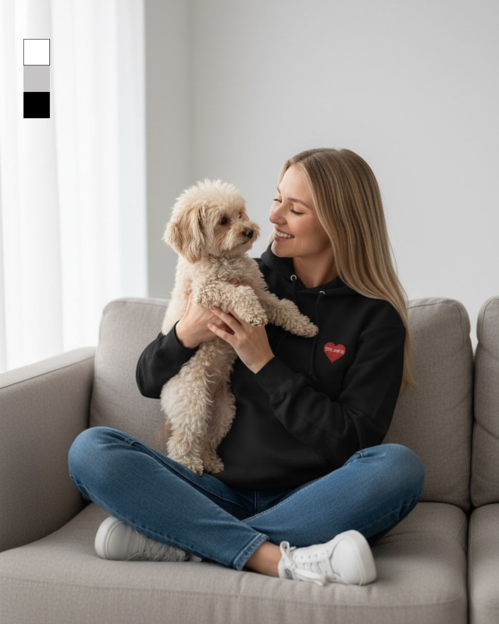 名入れ✖️ペットHEAVYフーディ（ハートデザイン）ユニセックスS〜XXL