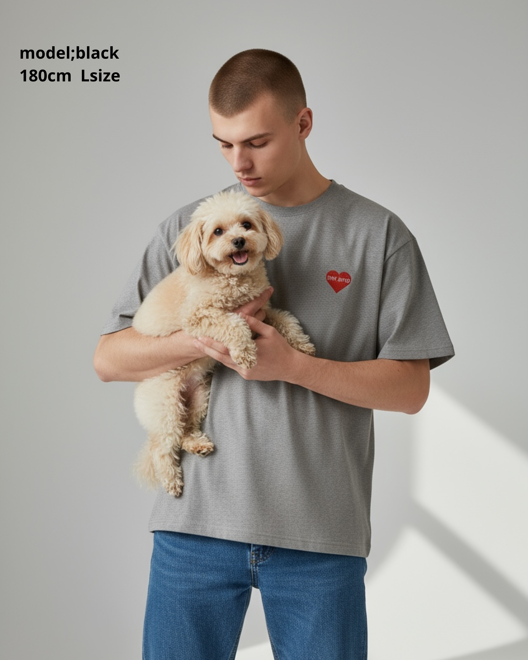 名入れ✖️ペットT-SHIRT(♡ハートデザイン)ユニセックスS~XXL