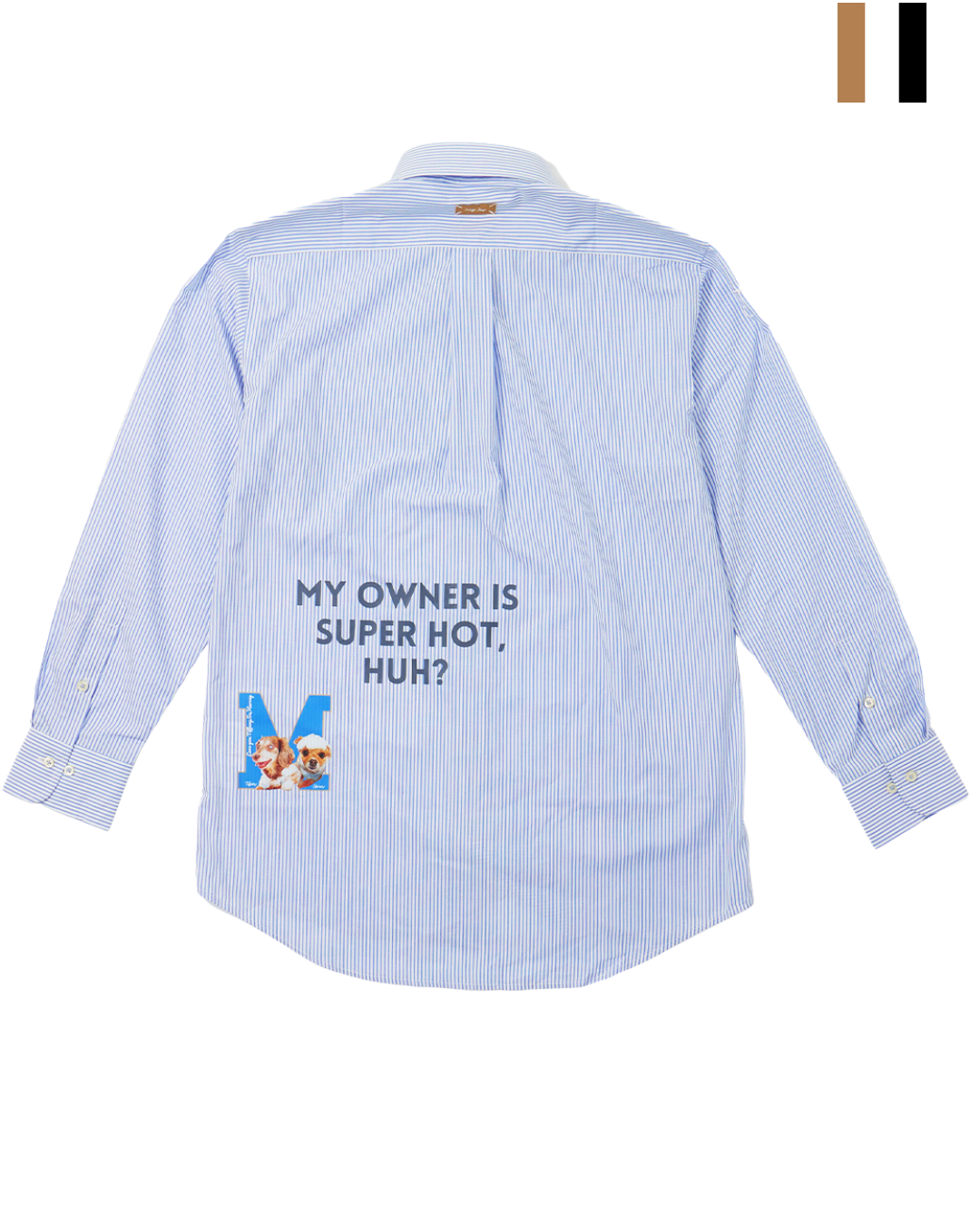 Orderブルーストライプシャツ*ユニセックス「うちの飼い主いけてるでしょ？」
