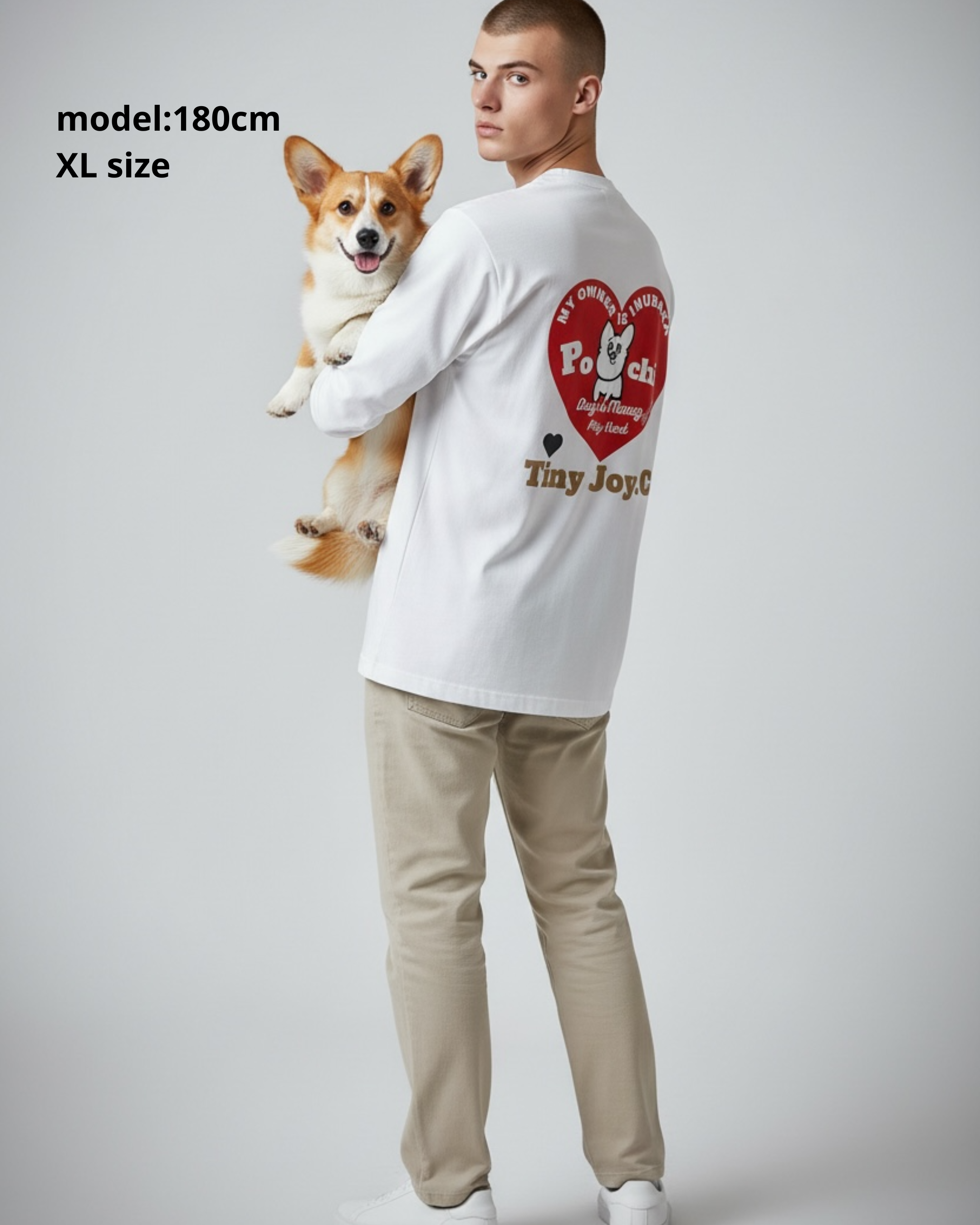 名入れ✖️ペットLong/T-SHIRT(ハートデザイン.)ユニセックスS~3XL