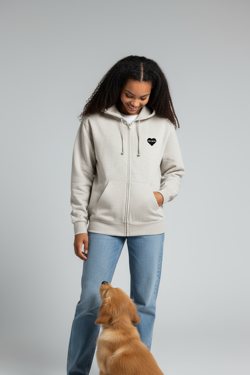 back♡ver./MY PETオリジナルを作るZIP-UP SWEAT HOODIE(ユニセックス)