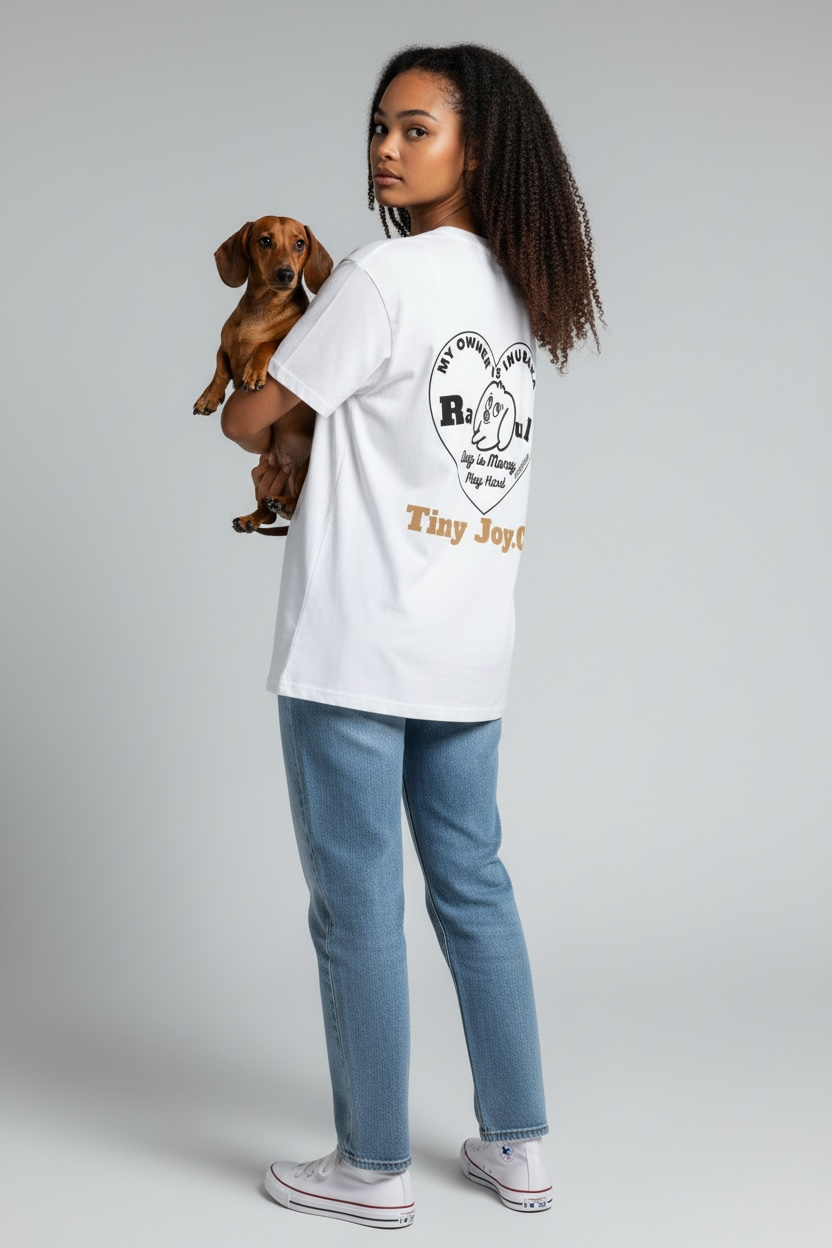 名入れ✖️ペットT-SHIRT(♡ハートデザイン)ユニセックスS~XXL