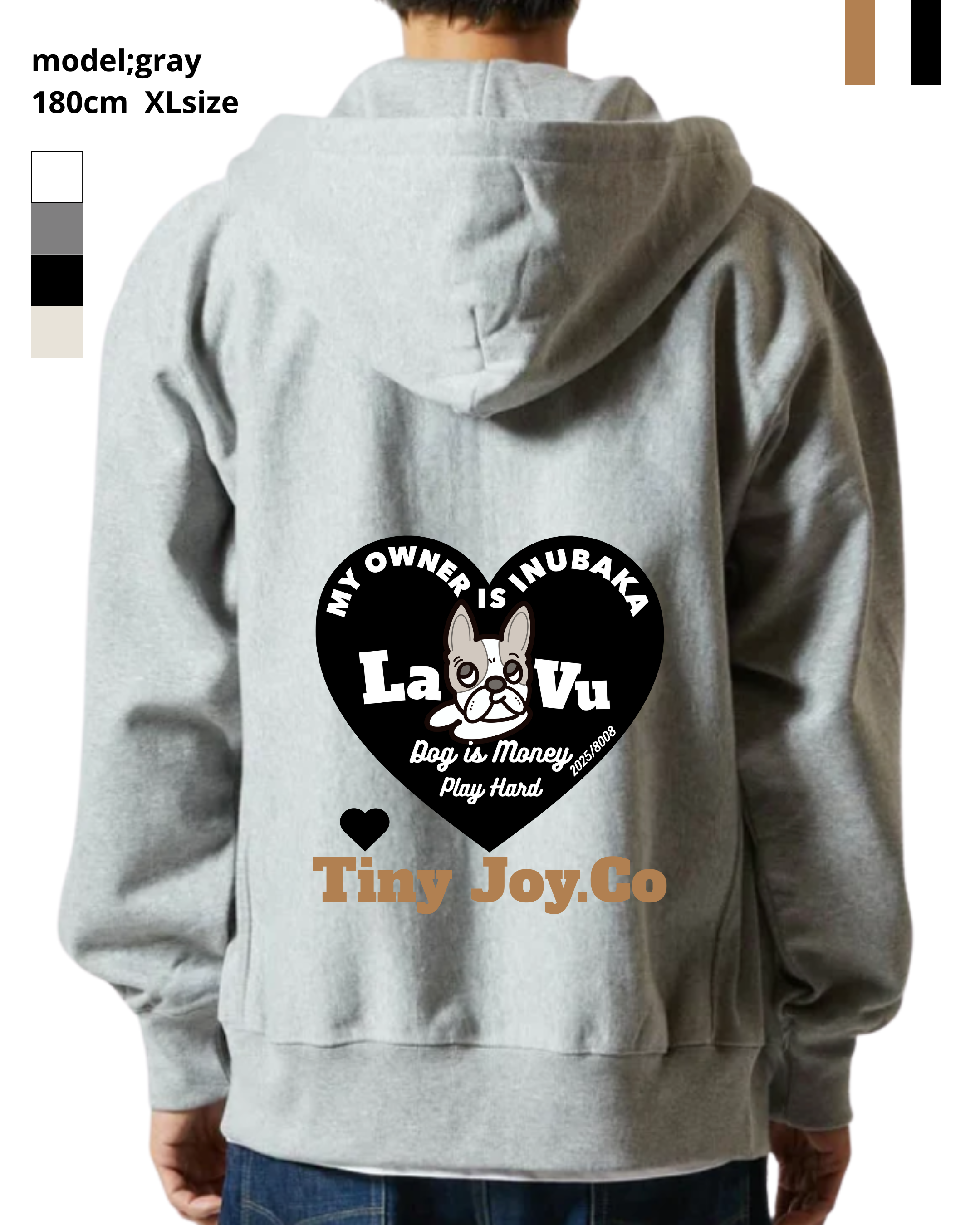 back♡ver./MY PETオリジナルを作るZIP-UP SWEAT HOODIE(ユニセックス)